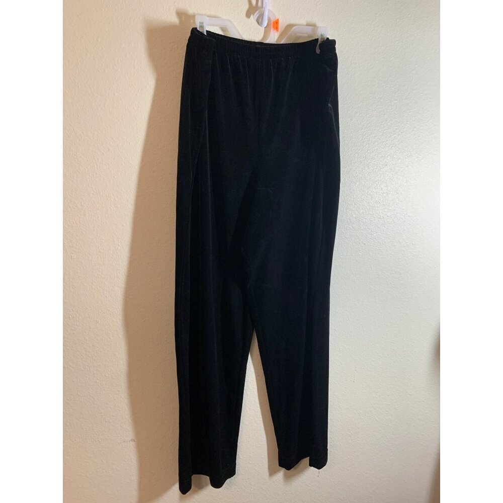 R&M Richards Velvet Business Casual Pants Womens Plus Size 24W Black LS4